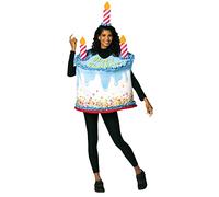 Rasta Imposta Adult Unisex Costume, Happy Birthday Confetti Cake with Candles, Adult One Size