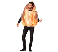 Rasta Imposta Flaming Fire Fancy Dress Costume Flame Inferno Blaze Heat Devil Firefighter Fireman Dress Up Cosplay Party Fancy Dress Costumes, Adult One Size
