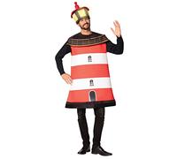 Rasta Imposta Lighthouse Halloween Costume Tunic with Light Up Headpiece Beacon Watchtower Dress Up Cosplay Party Costumes, Adult One Size, Red, One Size