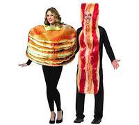 Rasta Imposta Pancakes & Bacon Slice Couples Halloween Breakfast Costume, Adult One Size