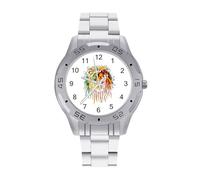 Rasta Lion Jamaican Classic Wrist Watches for Men Casual Business Watch Stainless Steel Band for Boyfriend Father