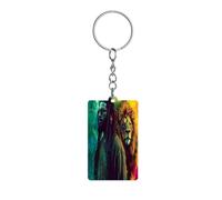Rasta Lion Jamaican Keyring Keychain Acrylic Key Chain Rings Personalised Pendant Charms for Backpack