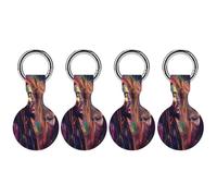 Rasta Lion Jamaican Men Compatible with Airtag Locator Silicone Protective Case with Keychain