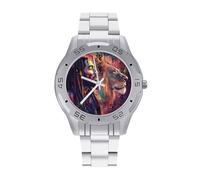 Rasta Lion Jamaican Men Vintage Wrist Watches Men's Classic Business Watch Casual Stainless Steel Band for Boyfriend Father