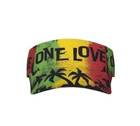 Rasta Lion Jamaican Reggae Love Sport Sun Visor Adjustable Sun Hat Empty Top Baseball Cap Uv Protection Sun for Men and Women, One Love Music Reggae Rasta, One size
