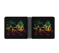 Rasta Lion Judah Ethiopia Flag Novelty Billfold Wallet Funny Wallets Bill Coin Card Holder Funny Pouch Purse for Men Women