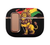 Rasta-Lion Of Judah Retro Headphone Case Compatible with Airpod Pro 2 Protective Cover Cute Hard Case
