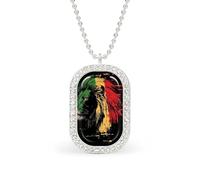 Rasta Lion Rastafari Jamaica Women's Necklaces Pendant Necklace Fashion Diamond Jewelry with Chain