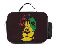 Rasta Lions Lunch Tote Bag for Men Women Portable Durable Insulated Lunch Box Container