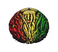 rasta rastafarian reggae earphone lion Shower Caps DoubleBath Hat for Women to Cover Long and Thick Hair Reusable Waterproof Bonnet