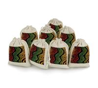 Rasta Rastafarian Traditional Pattern 8Pcs Drawstring Gift Bags Reusable Hessian Bags for Wedding Favors Party Jewelry Pouches