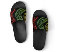 Rasta Rastafarian Traditional Pattern Slip On Slippers Bath Pool Shower Slide Sandals House Shoes Unisex