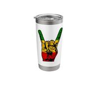 Rasta Reggae Devil Horns Heavy Music Hippie Rastafari Stainless Steel Insulated Tumbler