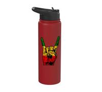 Rasta Reggae Devil Horns Heavy Music Hippie Rastafari Stainless Steel Insulated Water Bottle