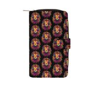 Rasta Reggae Jamaican Lion of Judah Long Zippered Pouch Slim Clutch Organizer Purse Money and Credit Card Holder for Men Women