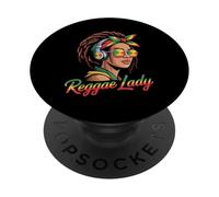 Rasta Reggae Lady Jamaica Rastafari Roots Jamaican Music PopSockets Adhesive PopGrip
