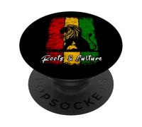 Rasta Reggae Lion Of Judah Headphones Jamaican Reggae Music PopSockets Adhesive PopGrip