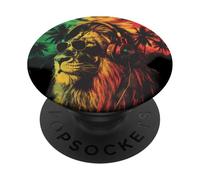 Rasta Reggae Lion Rasta Roots Lion Of Judah Reggae Music PopSockets Adhesive PopGrip