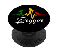Rasta Reggae Music Heartbeat Rastafari Roots Jamaican PopSockets Adhesive PopGrip