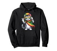 Rasta Reggae Music Jamaica Rastafari Roots Jamaican Cat Pullover Hoodie