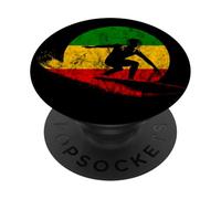 Rasta Reggae Music Jamaica Surfing Rastafari Roots Jamaican PopSockets Adhesive PopGrip