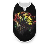 Rasta Reggae Music Jamaican Lion Dog Shirt Sleeveless Pet Clothes Summer T-Shirts Tank Top for Small Puppy Cat