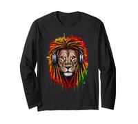 Rasta Reggae Music Lion of Judah Rastafari Pride Jamaika Jah Long Sleeve T-Shirt