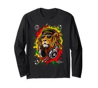 Rasta Reggae Music Lion of Judah Rastafari Pride Jamaika Jah Long Sleeve T-Shirt