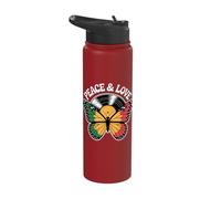 Rasta Reggae Music Rastafari Roots Jamaican Butterfly Stainless Steel Insulated Water Bottle