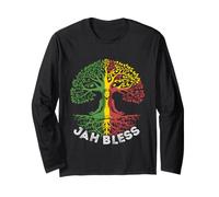 Rasta Reggae Music Rastafari Roots Jamaican Jah Bless Long Sleeve T-Shirt
