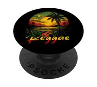 Rasta Reggae Sunset Reggae Music Guitar Rasta Pride Jamaican PopSockets Adhesive PopGrip