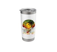 Rasta Reggae Sunset Reggae Music Guitar Rasta Pride Jamaican Stainless Steel Insulated Tumbler