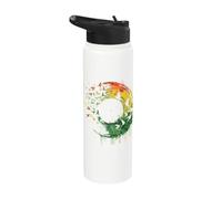 Rasta Reggae Vinyl Rastafari Roots Jamaican Music Stainless Steel Insulated Water Bottle