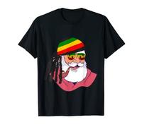 Rasta Reggae Xmas Santa Christmas Rasta Rastafari Roots T-Shirt