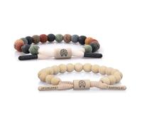 Rastaclat Beaded Bracelets for Men and Women - Core Collection | Adjustable Stackable Bracelets Beaded by Hand | Great Gifts for Men, Women, Teens & Couples, Tan | Marbled, Medium/Large 6-7.5 Inches