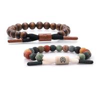 Rastaclat Beaded Bracelets for Men and Women of All Ages - Core Collection | Adjustable Stackable Bracelets Beaded by Hand, Medium/Large 6-7.5 Inches, cloth or cord, no gemstone