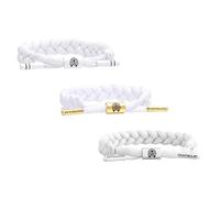 Rastaclat Braided Adjustable Bracelets for Men & Women - Zion II/Onyx Silver/White & Level 1 (3 Pack) | Classic Streetwear Style and Sneaker Match Accessory