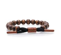 Rastaclat Braided Bracelet Multi-Packs for Men and Women - Originals Collection | Adjustable Stackable Friendship Bracelets Braided by Hand, Medium/Large 6-7.5 Inches, Wood