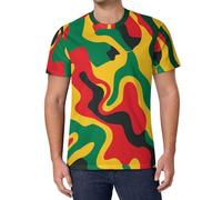 Rastafari Camouflage Men's T-Shirts Short Sleeve Casual Shirt Summer Sports Tees Tops
