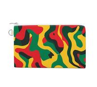 Rastafari Camouflage Portable Canvas Coin Purse Fashion Pencil Case Travel Makeup Bag