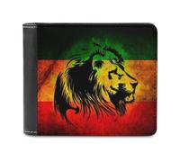 Rastafari Lion Men's Bifold Wallet Slim Cash Card Holder Leather Purse