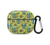 Rastafarian Aliens Weeds Compatible with Airpods 3 Case PC Scratch-Resistant Drop-Proof Protective Cover with Keychain