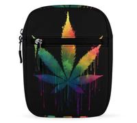 Rastafarian Dripping Weed Small Crossbody Bag Unisex | Mini Satchel Men Women Adjustable Sling Shoulder Strap Messenger