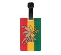 Rastafarian Flag Luggage Tag Jamaica Reggae Rasta Lion Travel Bag Suitcase Privacy Cover ID Label