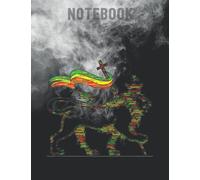 Rastafarian Pride Reggae Rasta Lion Rasta / 140 Pages 8.5''x11'' / Birthday gift / Journal Notebook