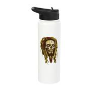 Rastafarian Rasta Skull Dreadlock Reggae Music Graphic Stainless Steel Insulated Water Bottle