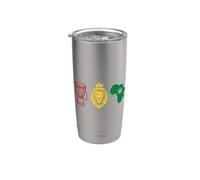 Rastafarian Red Drum Yellow Lion and Green Africa Map Leaf Stainless Steel Insulated Tumbler