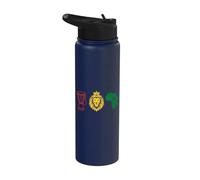 Rastafarian Red Drum Yellow Lion and Green Africa Map Leaf Stainless Steel Insulated Water Bottle