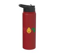 Rastafarian Red Drum Yellow Lion and Green Africa Map Leaf Stainless Steel Insulated Water Bottle