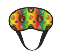 Rastafarian Reggae Lion Art Blackout Sleep Mask 7.7 x 3.9 Inches | Silky Soft Blackout Breathable Eye Cover Comfortable Elasticity Sleep Aid Night Blindfold Unisex For Sleeping Travel